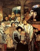 Maurycy Gottlieb Jews Praying in the Synagogue on Yom Kippur Germany oil painting artist
